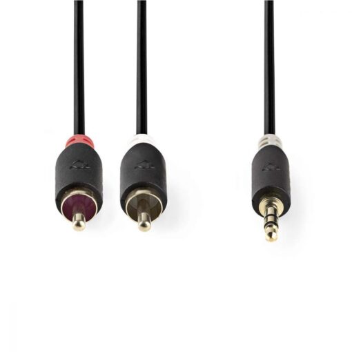 50cm OFC Gold 3.5mm Male to 2RCA 2xRCA Male Aux Stereo L R Plug Audio Cable Cord