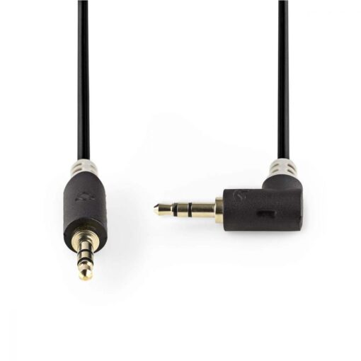Nedis Stereo Audio Cable | 3.5 mm Male - 3.5 mm Male Angled | 0.5 m | Anthracite