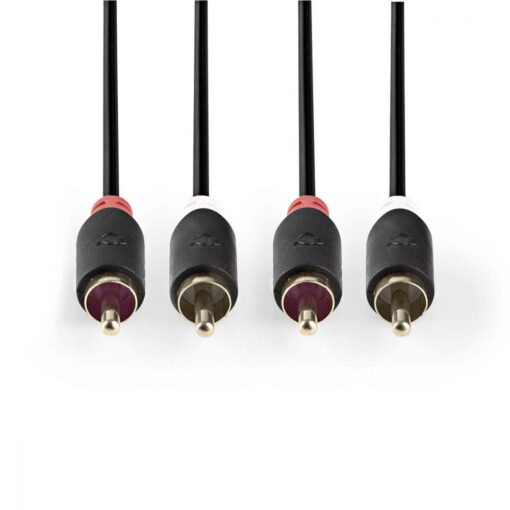 Nedis Stereo Audio Cable | 2x RCA Male - 2x RCA Male | 1.0 m | Anthracite