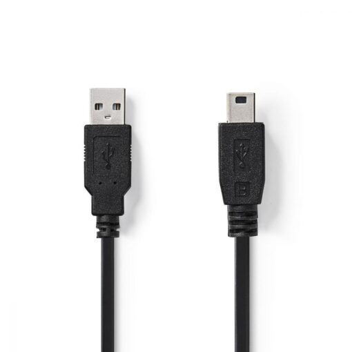 Nedis USB 2.0 Cable | A Male - Mini 5-Pin Male | 3.0 m | Black