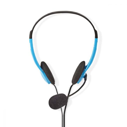 Headset On Ear Stereo 2x 3.5mm Wired with Microphone Headphones Mic - Blue