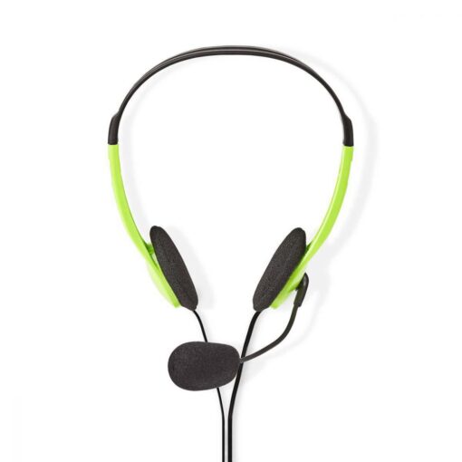 Headset On Ear Stereo 2x 3.5mm Wired with Microphone Headphones Mic - Green
