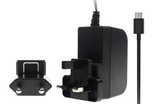 Replacement Raspberry Pi 4 USB-C Power Supply UK & EU Plug (Black)