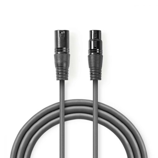 Digital DMX Cable 110 Ohm | XLR 3-Pin Male - XLR 3-Pin Female | 0.5 m | Grey