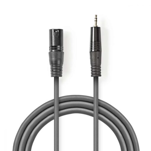 XLR Audio Cable | XLR 3-Pin Male - 3.5 mm Male | 3.0 m | Grey