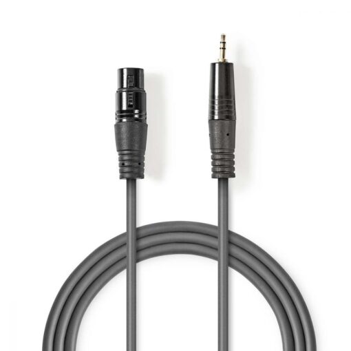 Balanced XLR Audio Cable | XLR 3-Pin Female - 3.5 mm Male | 1.0 m | Grey
