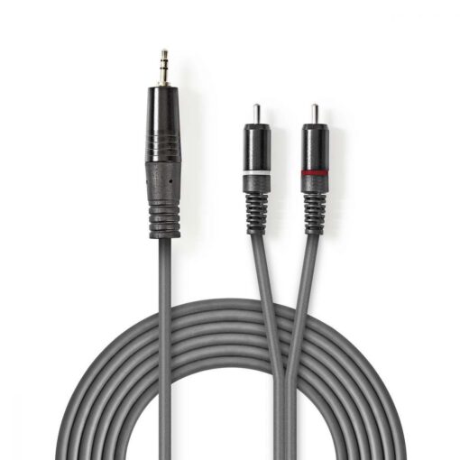 Stereo Audio Cable | 3.5 mm Male - 2x RCA Male | 1.5 m | Grey
