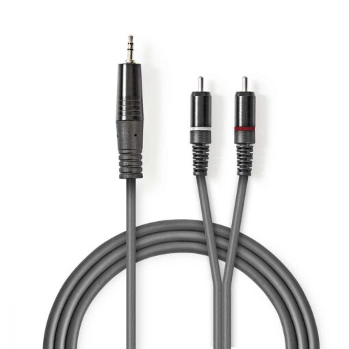 Stereo Audio Cable | 3.5 mm Male - 2x RCA Male | 3.0 m | Grey