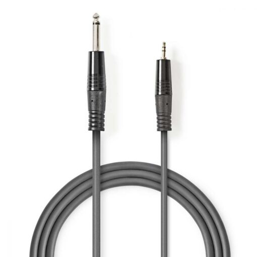 Stereo Audio Cable | 6.35 mm Male - 3.5 mm Male | 3.0 m | Grey