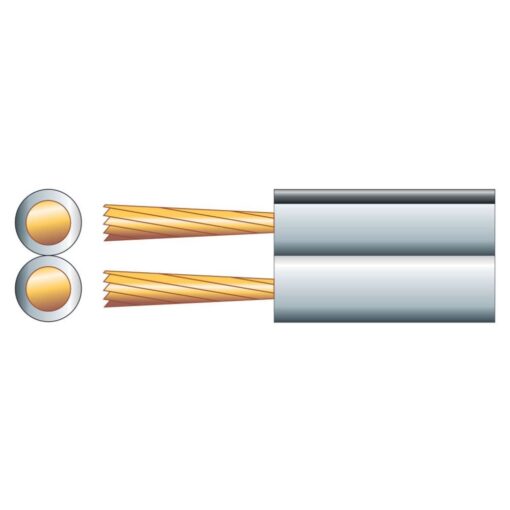 100m White OFC Oxygen Free Copper Loud Audio/Speaker Cable 2x 0.75mm²