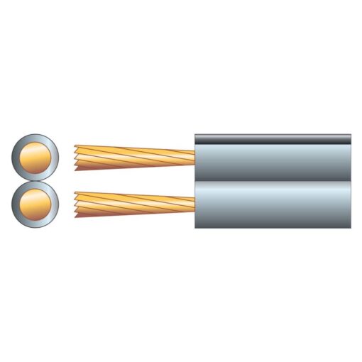 100m Grey Standard Figure 8 Speaker Cable  2 x (7x 0.18mm)