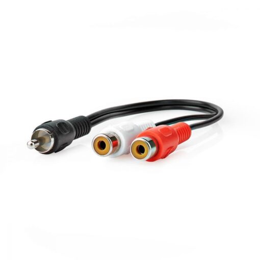 1 RCA Male to 2 Phono Female Splitter Y Adapter Cable/Lead-T Subwoofer Audio Sub