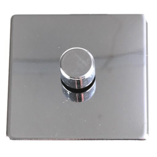 Screwless Rotary Dimmer Switch Wall Plate, 1 Gang, 1 Way, 250W, Polished Chrome