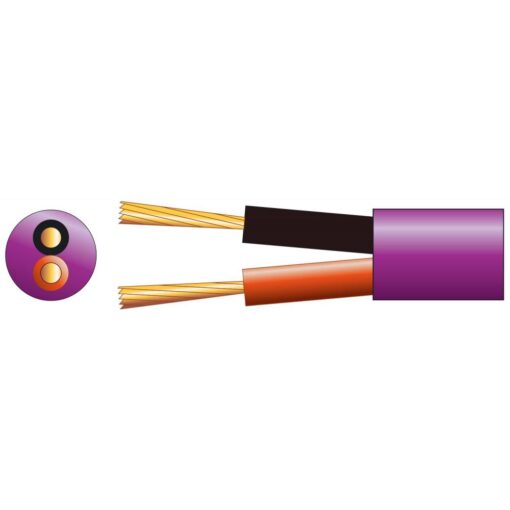 100m Purple LSZH Hi Flex Double Insulated Speaker cable 8mm OFC 2 x 48 x 0.2mmØ