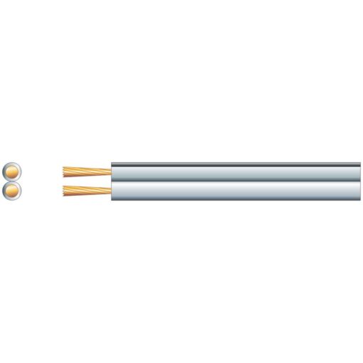 100m White Standard Figure 8 Speaker Cable 2 x (13 x 0.18mmØ)