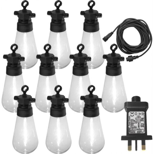 Hawaii Mains 24V 10 Pack Festoon LED Teardrop Lights with Warm White Bulbs