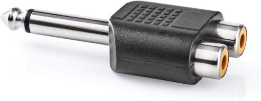 Mono Audio Adapter | 6.35 mm Male - 2x RCA Female |  Black