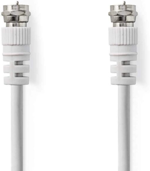 5m White Coax F Plug to F Plug satellite/Cable F-Type Connection Cable Lead