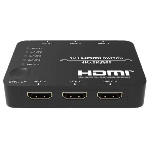 4K HDMI V2.0 Switch Switcher Selector 5 Port Splitter Hub IR Remote 60Hz YCbCr 4:4:4. 