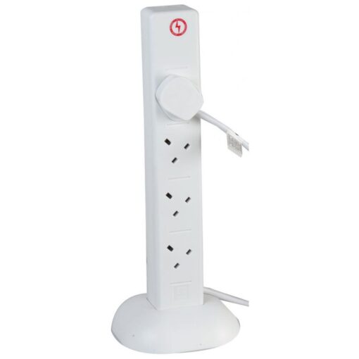 Ex-Pro 8 Gang Way 5m Metre 13A Mains Towr Surge Protected Power Extension Socket Lead Cable White