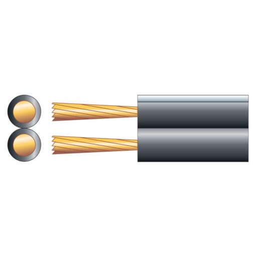 100m Black OFC Oxygen Free Copper Loud Audio/Speaker Cable 2x 1.4mm²