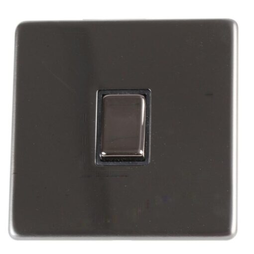 Screwless Light Switch Wall Plate, 1 Gang, 2 Way, 10AX 250V, Black Nickel