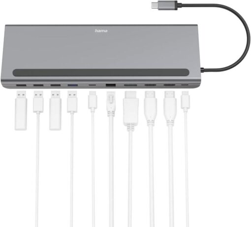 Hama USB-C 10 Port Docking Station 4 x USB A USB-C x 2 HDMI x 2 DisplayPort & RJ45