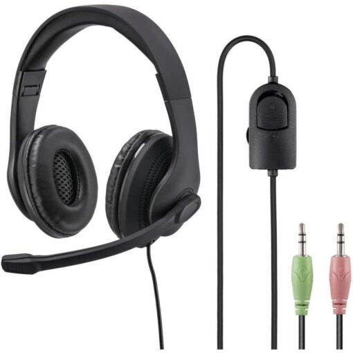 Hama HS-P200 PC Laptop Office Lightweight Headset for Zoom, Skype, Teams etc