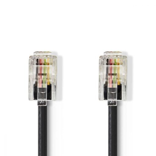 Nedis Telecom Cable RJ10 Male to RJ10 Male 2m | Black