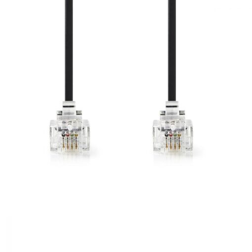 Nedis Telecom Cable | RJ11 Male - RJ11 Male | 10.0 m | Black