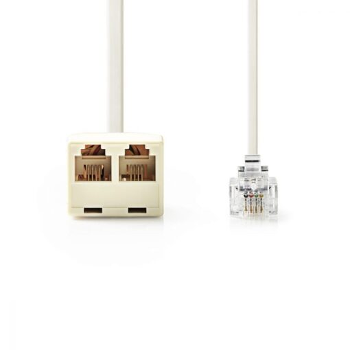 RJ11 Double Adapter with Cable ADSL Modem Socket Splitter