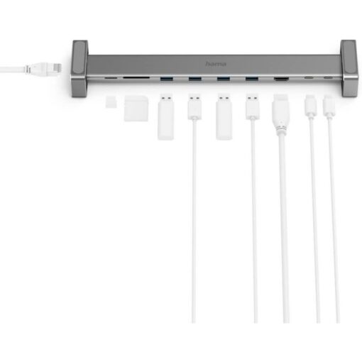 Hama USB-C Riser Hub Docking Station 9 Ports USB-C, HDMi, 4 x USB-A, LAN, Card Reader
