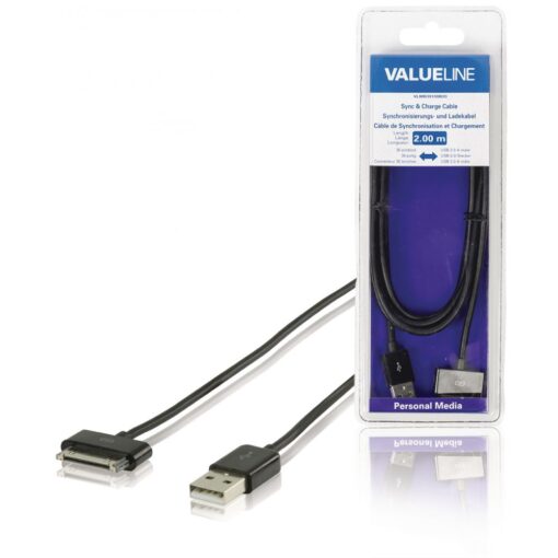 Sync and Charge Cable (Old) Apple Dock 30-pin - A Male 2.00 m Black