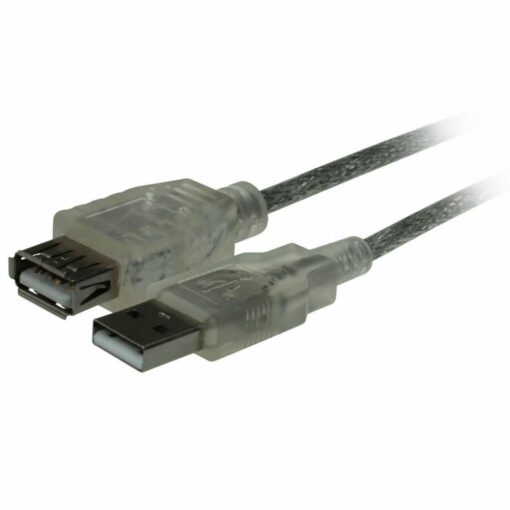 USB 2.0 Extension Cable - Type A Male to Type A Female - 1m - Transparent