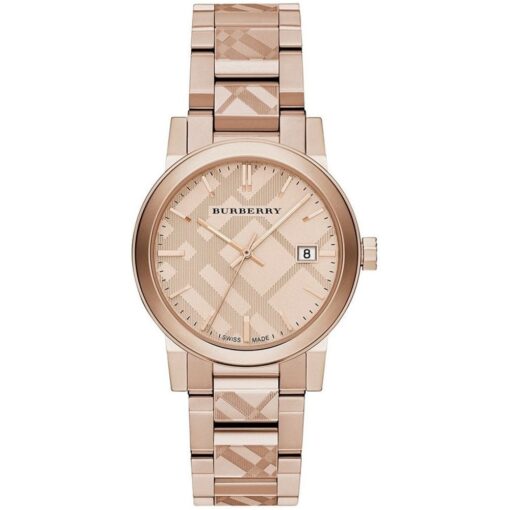 Burberry BU9039 Rose GoldTone Dial Stainless Steel Unisex Watch