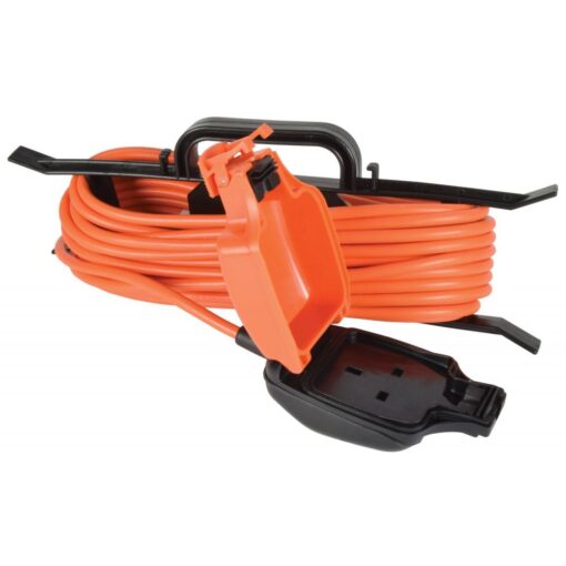 Outdoor Garden Mains Weatherproof Extension Lead Cable Plug Electrical Power 5m + H Frame