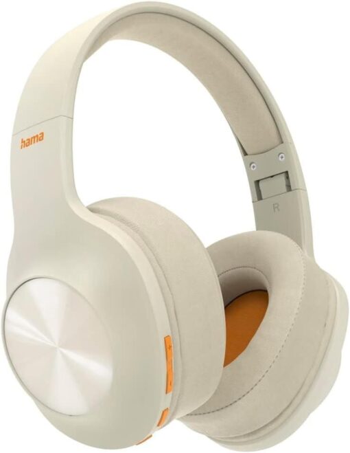 Hama Folding 38 Hour Wireless Bluetooth Headphones in Beige