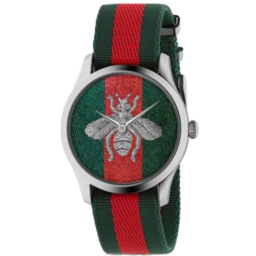 Gucci YA1264148 G-Timeless Bee Fabric Strap Men's Watch