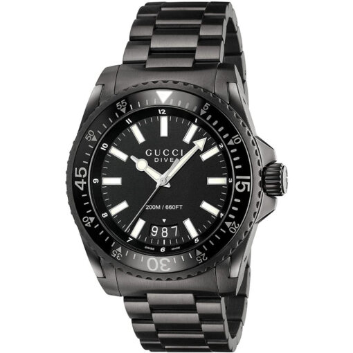 Gucci YA136205 Black Dial Stainless Steel Men's Watch