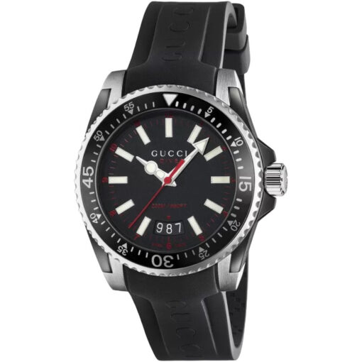 Gucci YA136303 Dive Black Dial Silicone Band Men's Watch