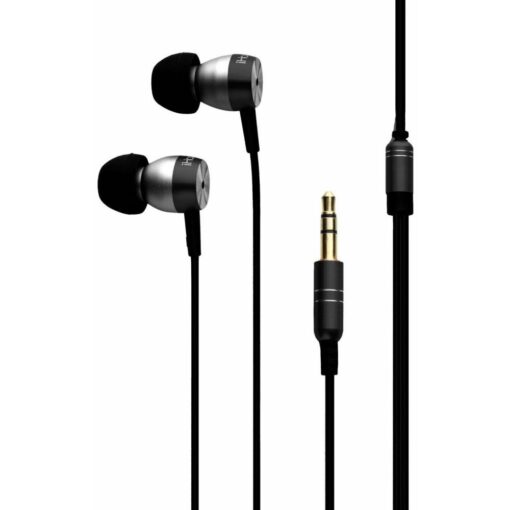 iHome Black Metal Noise Isolating Earphones with Control/Mic