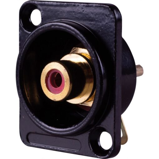 Ex-Pro Chassis mount Red RCA Phono socket Compatible with D series holes. Fixings screws supplied.