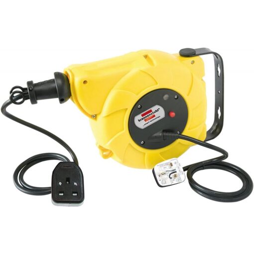 Brennenstuhl Automatic cable reel for wall or ceiling mounting 9+2m UK Plug