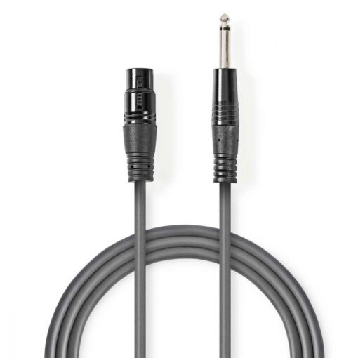 Nedis Unbalanced XLR Audio Cable | XLR 3-pin Female - 6.35 mm Male | 10 m | Grey