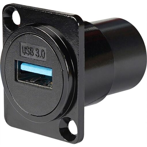 Ex-Pro Chassis Mount USB-A 3.0 Straight Feed Through Socket