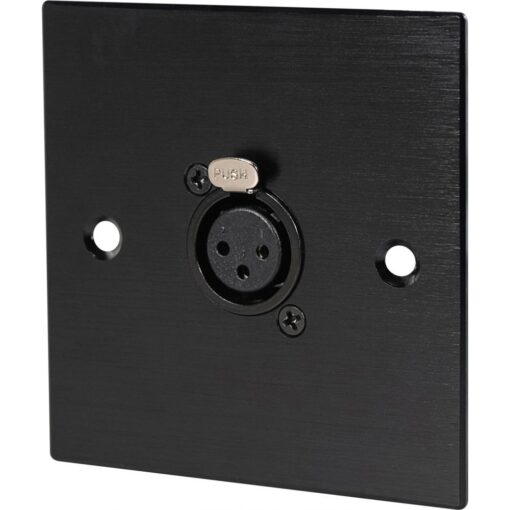 Black Wall Face Plate Electrical AV Slim Series 1 x Female XLR Wall Plate Metal