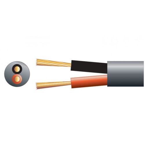 100m Black Hi Flex Double Insulated Speaker cable 8mm OFC 2 x (48 x 0.2mmØ)