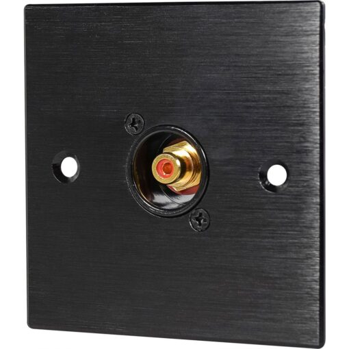 Black Wall Face Plate Electrical AV Slim Series 1 x Phono Socket Wall Plate Metal