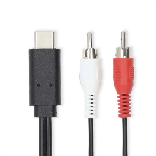 USB C to Dual 2 RCA Male Stereo Audio Converter Y Splitter Cable 1m