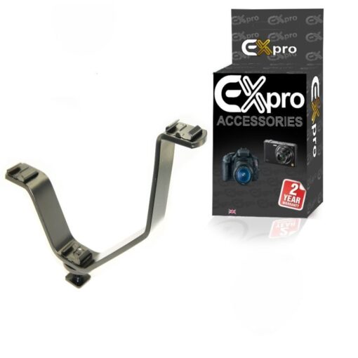 Ex-Pro Tripple Mount Hot Shoe V Mount bracket for LED Lighting, Microphones, DSLR, Camcorders and DV Cameras